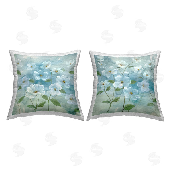 Stupell Industries Nan | Floral Blossoms Blue Sky Printed Throw Pillow Set