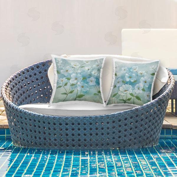 Stupell Industries Nan | Floral Blossoms Blue Sky Printed Throw Pillow Set