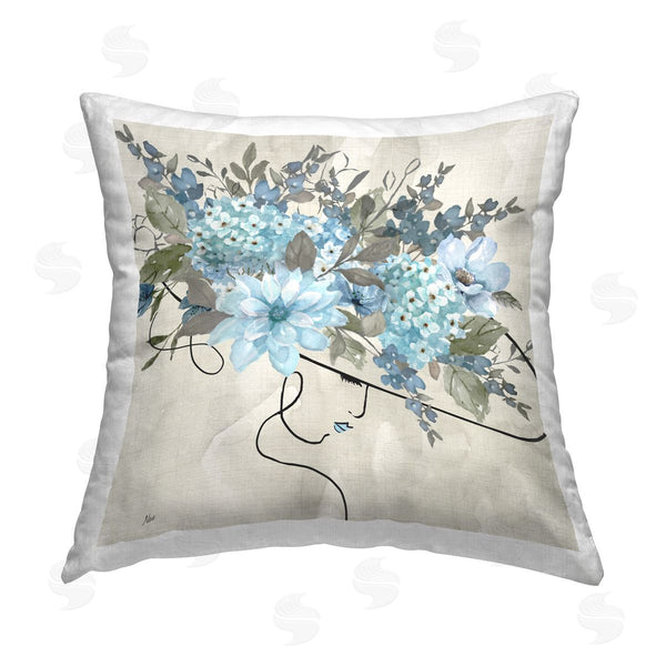 stupell industries Nan | Floral Fashion Hat Printed Throw Pillow