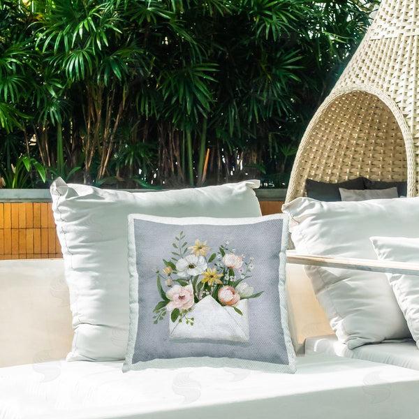 Stupell Industries Nan | Flower Bloom Mail Printed Throw Pillow