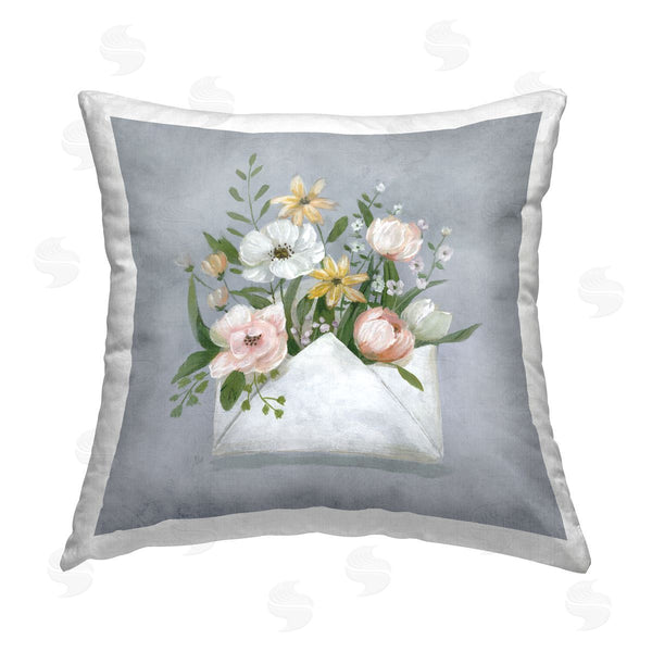stupell industries Nan | Flower Bloom Mail Printed Throw Pillow