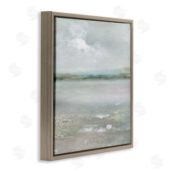 Stupell Industries Nan | Foggy Abstract Beach Landscape Distant Mountains Clouds Wall Art