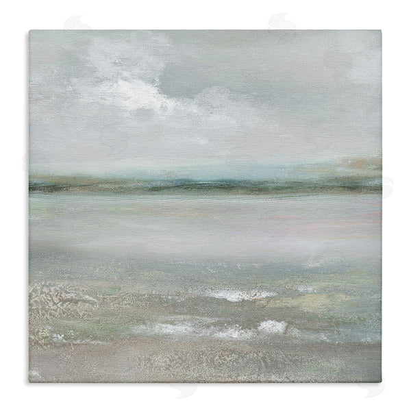 stupell industries Nan | Foggy Abstract Beach Landscape Distant Mountains Clouds Wall Art