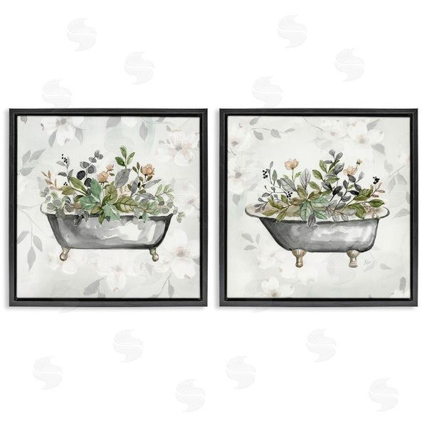 Stupell Industries Nan | Gray Muted Watercolor Flower Tub Wall Art