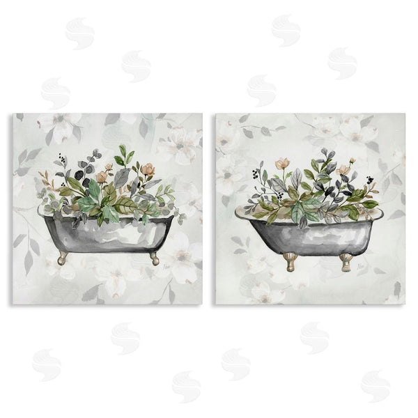 stupell industries Nan | Gray Muted Watercolor Flower Tub Wall Art