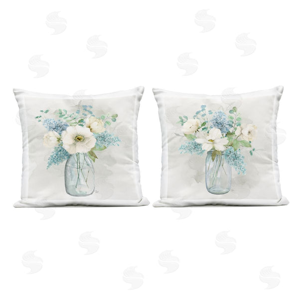 Stupell Industries Nan | Green Toned Floral Bouquets Printed Throw Pillow Set