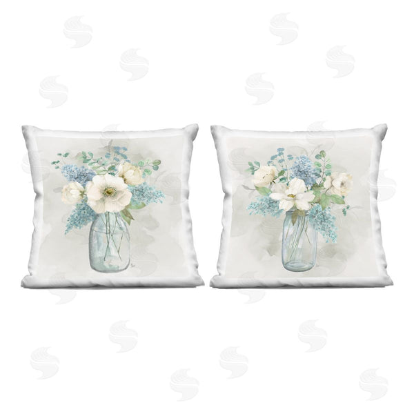 stupell industries Nan | Green Toned Floral Bouquets Printed Throw Pillow Set