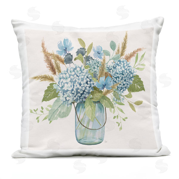Stupell Industries Nan | Hydrangea In Mason Jar Printed Throw Pillow