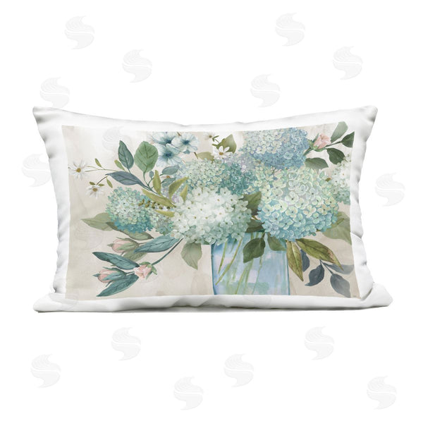 Stupell Industries Nan | Hydrangeas Galore Blue Flowers Printed Throw Pillow