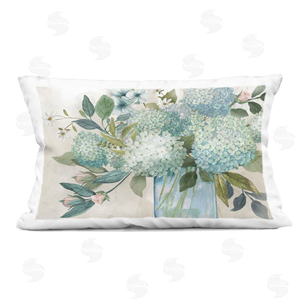 stupell industries Nan | Hydrangeas Galore Blue Flowers Printed Throw Pillow