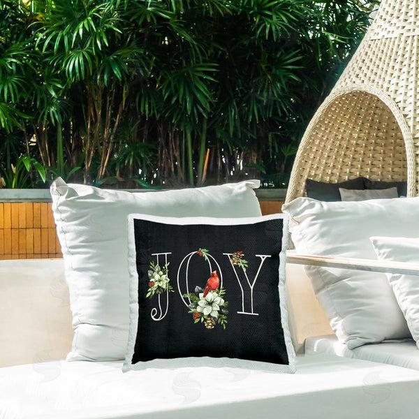 Stupell Industries Nan | Joy Letters With Florals Printed Throw Pillow