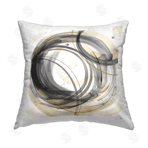 Stupell Industries Nan | Layered Grey Circles Printed Throw Pillow