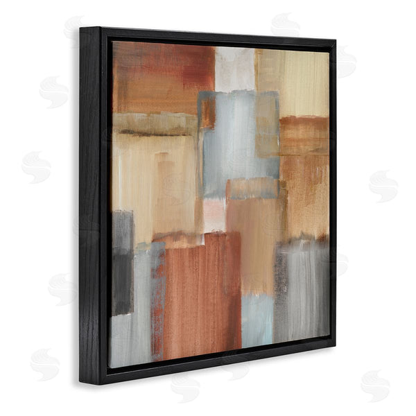 Stupell Industries Nan | Layered Patchwork Paint Abstraction Neutral Brown Grey Painting Wall Art