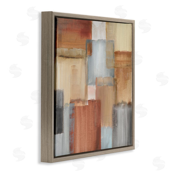 Stupell Industries Nan | Layered Patchwork Paint Abstraction Neutral Brown Grey Painting Wall Art