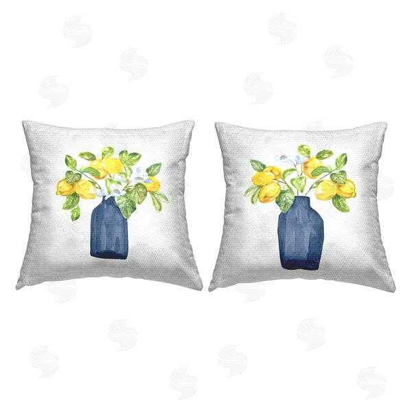 Stupell Industries Nan | Lemon Bouquets In Vases Printed Throw Pillow Set