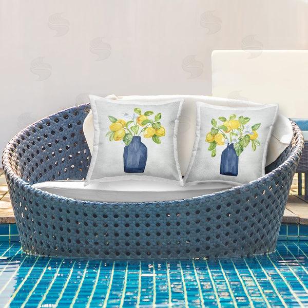 Stupell Industries Nan | Lemon Bouquets In Vases Printed Throw Pillow Set