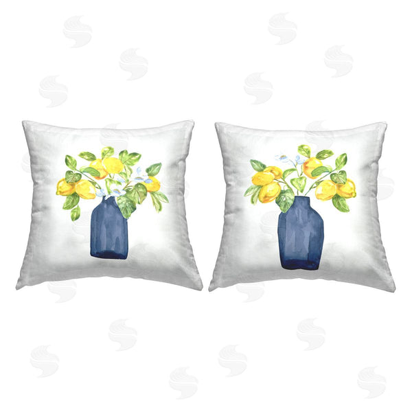 stupell industries Nan | Lemon Bouquets in Vases Printed Throw Pillow Set