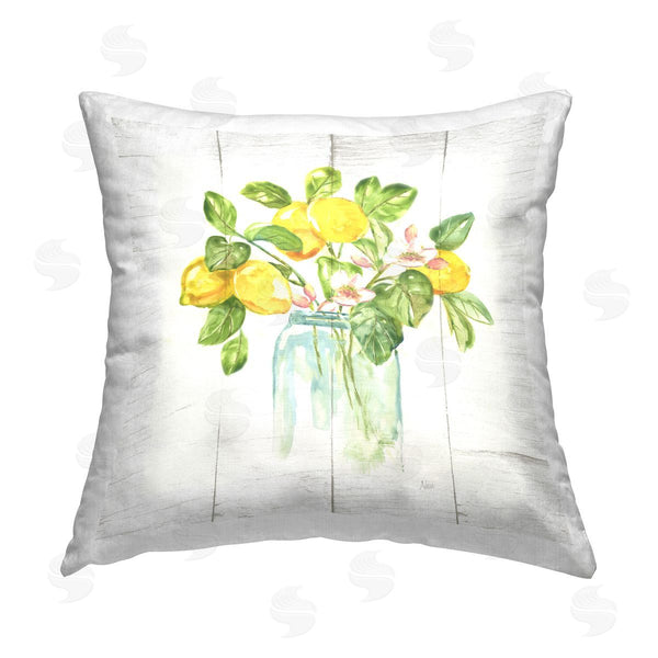 stupell industries Nan | Lemon Tree Flowers Printed Throw Pillow