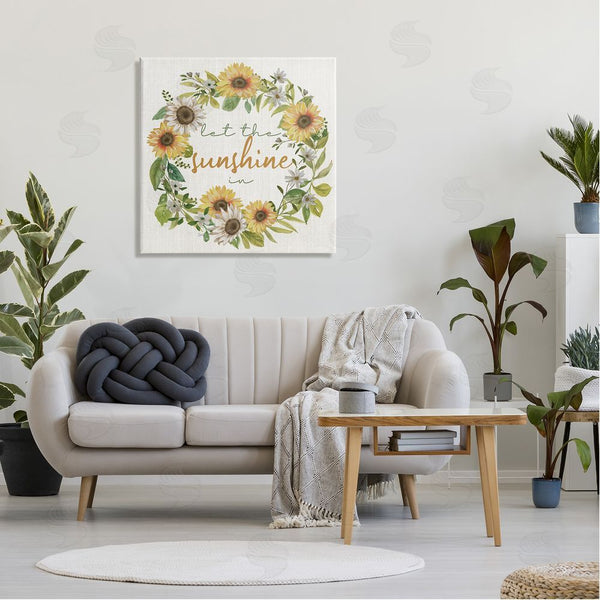 Stupell Industries Nan | Let The Sunshine In Sunflower Wreath Wall Art