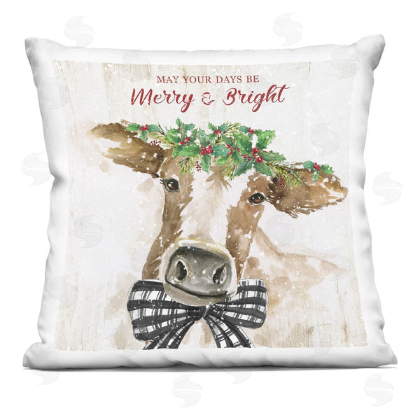 stupell industries Nan | Merry & Bright Country Cattle Printed Throw Pillow