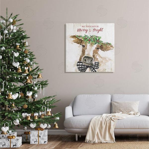Stupell Industries Nan | Merry & Bright Holiday Cattle Wall Art