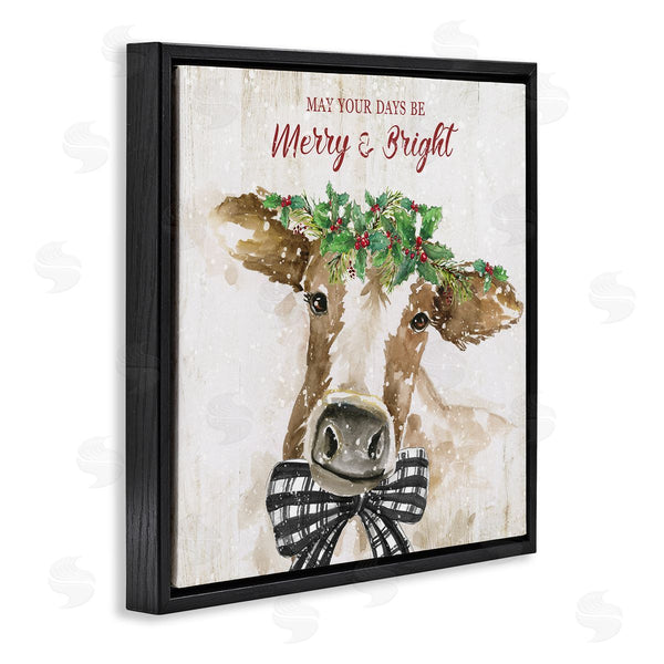 Stupell Industries Nan | Merry & Bright Holiday Cattle Wall Art