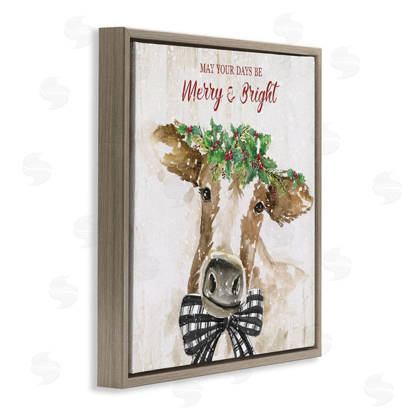 Stupell Industries Nan | Merry & Bright Holiday Cattle Wall Art