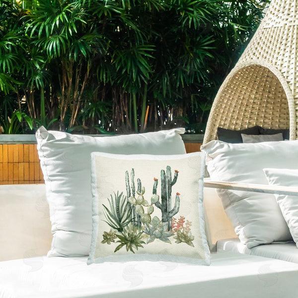 Stupell Industries Nan | Mojave Green Succulents Printed Throw Pillow