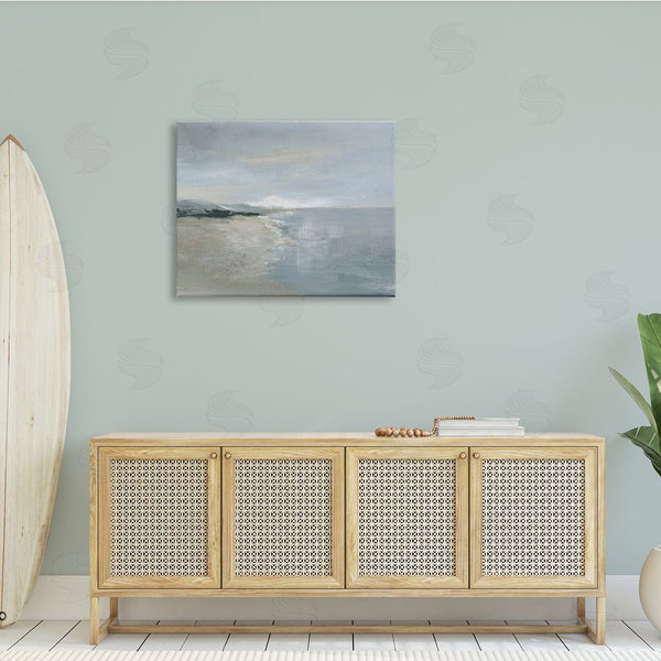 Stupell Industries Nan | Murky Sky Beach Coast Abstract Landscape Cloudy Horizon Wall Art
