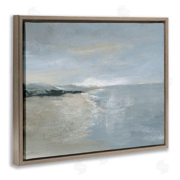 Stupell Industries Nan | Murky Sky Beach Coast Abstract Landscape Cloudy Horizon Wall Art