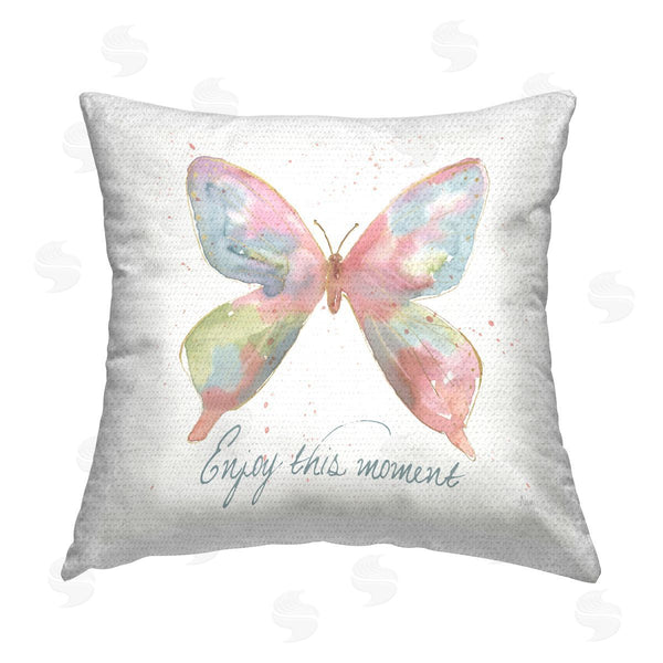 Stupell Industries Nan | Pastel Butterfly With Phrase Printed Throw Pillow