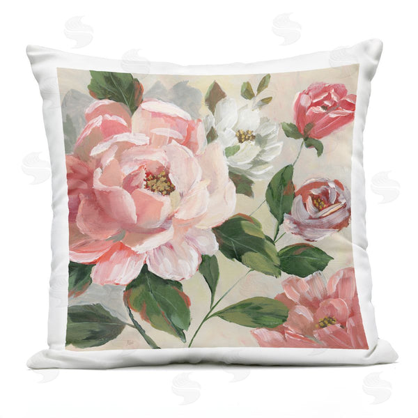 Stupell Industries Nan | Pink Rose & Peonies Printed Throw Pillow