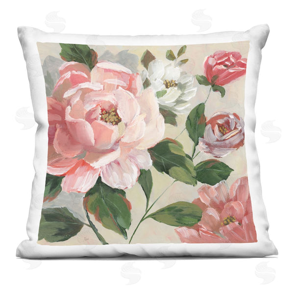 stupell industries Nan | Pink Rose & Peonies Printed Throw Pillow