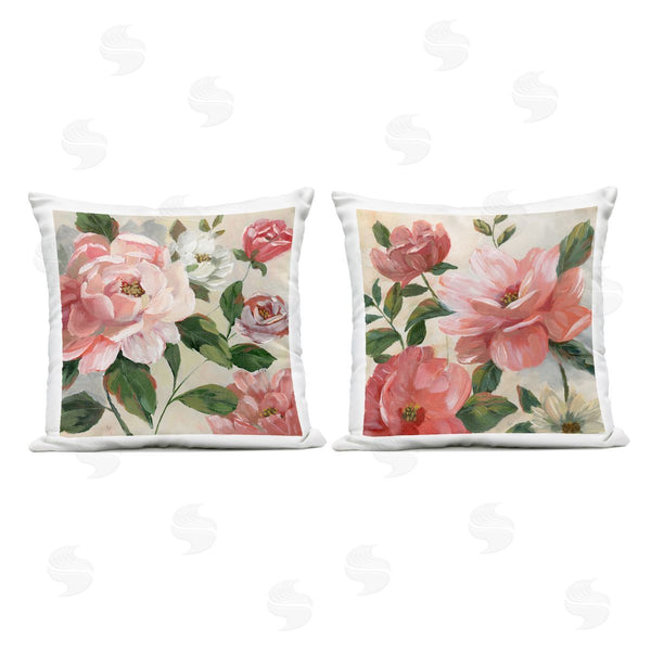 Stupell Industries Nan | Pink Spring Flower Assortment Printed Throw Pillow Set