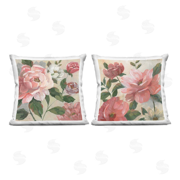 stupell industries Nan | Pink Spring Flower Assortment Printed Throw Pillow Set