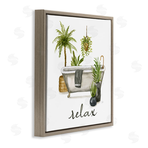Stupell Industries Nan | Relax Tub Plants Arrangement Wall Art