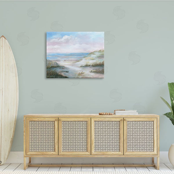 Stupell Industries Nan | Rolling Beach Sand Dunes Soft Pink Beach Sky Wall Art