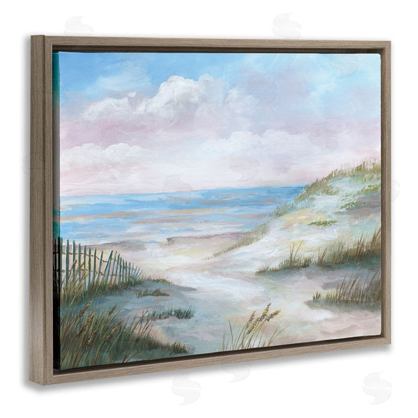 Stupell Industries Nan | Rolling Beach Sand Dunes Soft Pink Beach Sky Wall Art