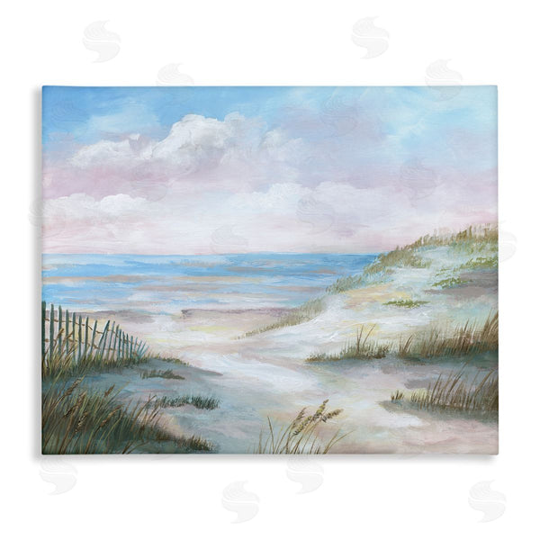 stupell industries Nan | Rolling Beach Sand Dunes Soft Pink Beach Sky Wall Art