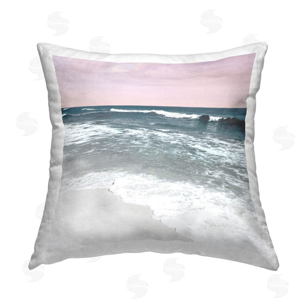 stupell industries Nan | Rolling Waves Seascape Printed Throw Pillow