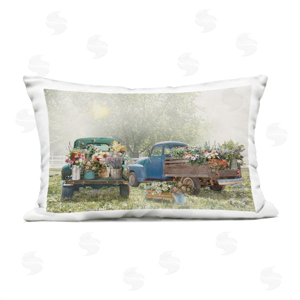 Stupell Industries Nan | Rustic Trucks With Country Flowers Printed Throw Pillow
