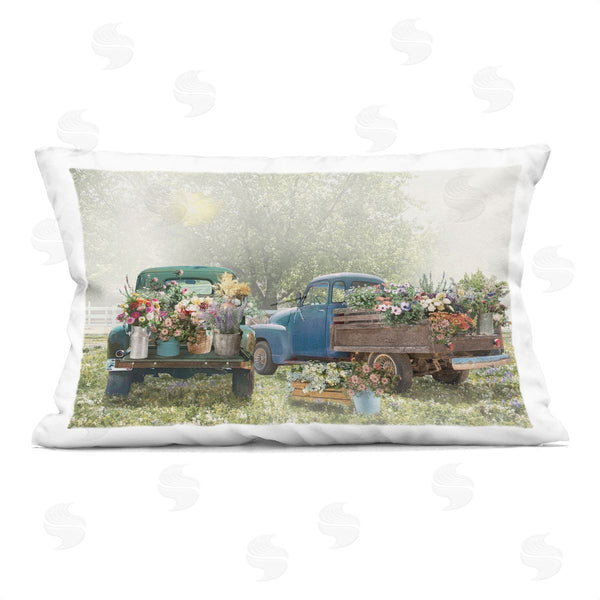 stupell industries Nan | Rustic Trucks with Country Flowers Printed Throw Pillow