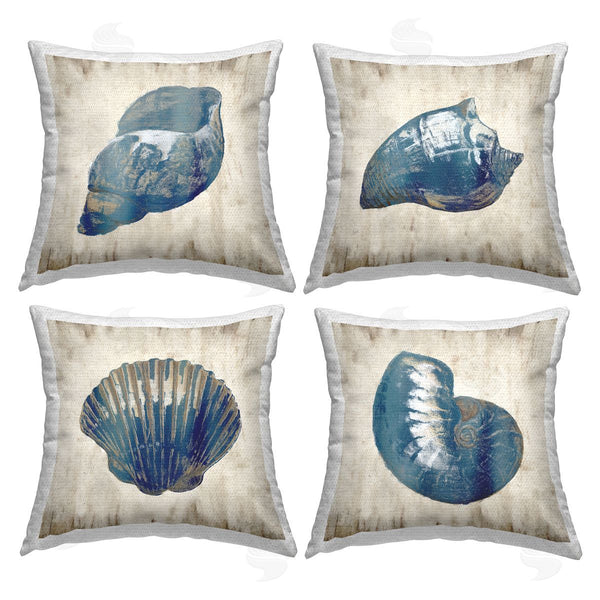 Stupell Industries Nan | Rustic Varied Seashells Printed Throw Pillow Set
