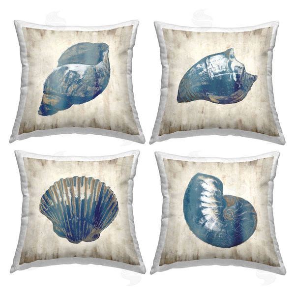 stupell industries Nan | Rustic Varied Seashells Printed Throw Pillow Set