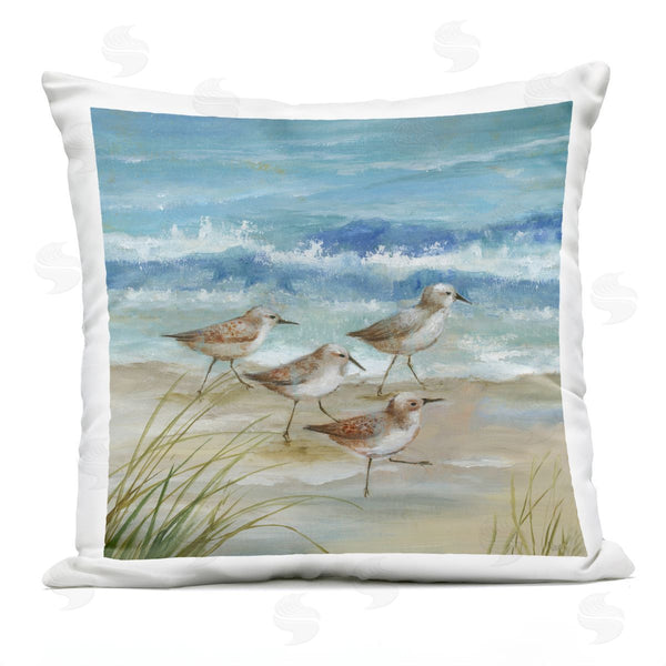 Stupell Industries Nan | Sandpiper Gathering View Printed Throw Pillow