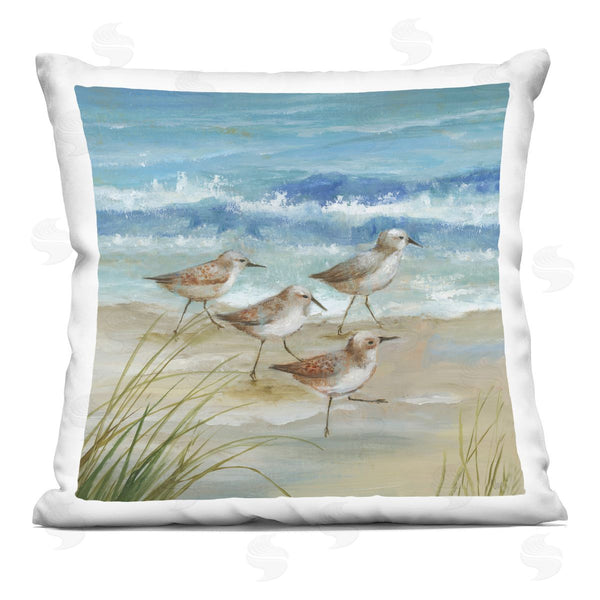 stupell industries Nan | Sandpiper Gathering View Printed Throw Pillow