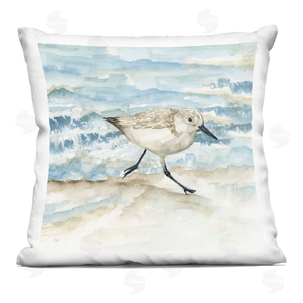 stupell industries Nan | Sandpiper Striding Shore Printed Throw Pillow