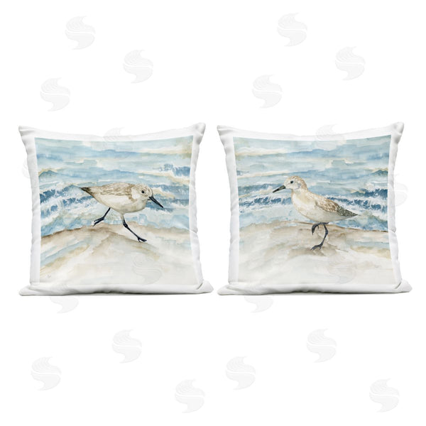 Stupell Industries Nan | Sandpipers Treading Beach Shore Printed Throw Pillow Set