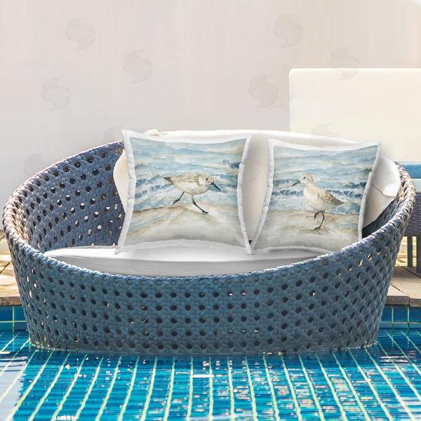 Stupell Industries Nan | Sandpipers Treading Beach Shore Printed Throw Pillow Set