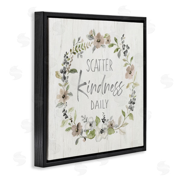 Stupell Industries Nan | Scatter Kindness Daily Blooming Shabby Chic Wreath Wall Art